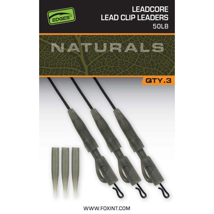 Fox Edges Naturals Leadcore Lead Clip Leaders  Lb