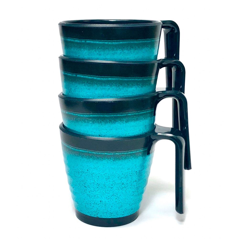 Granite Aqua Premium Melamin Krus - Sæt med 4 stk.