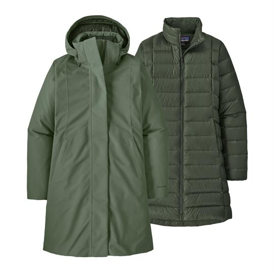 Patagonia Womens Tres  In  Parka  Old Growth Green