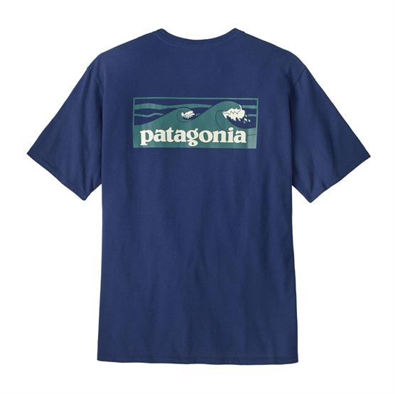 Patagonia Mens Boardshort Logo Pocket Responsibili Tee  Clement Blue