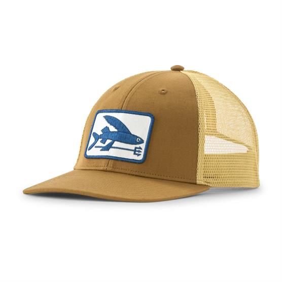 Patagonia Flying Fish Lopro Trucker Hat  Flying Fish Fork   Bobcat Brown