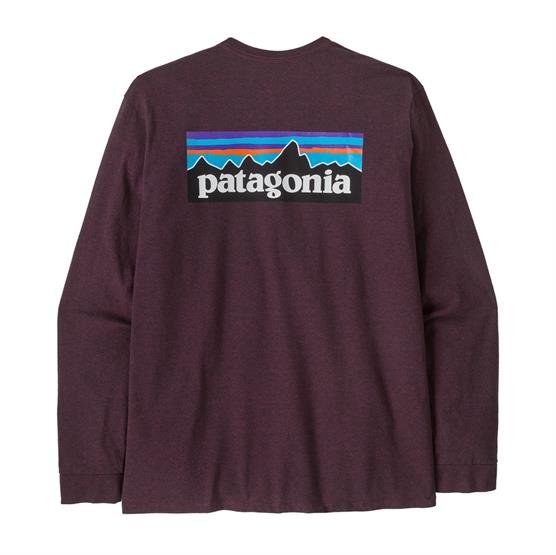Patagonia Mens L S P  Logo Responsibili Tee  Berry Fig