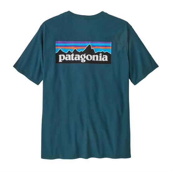 Patagonia Mens P  Logo Responsibili Tee  Glacial Blue