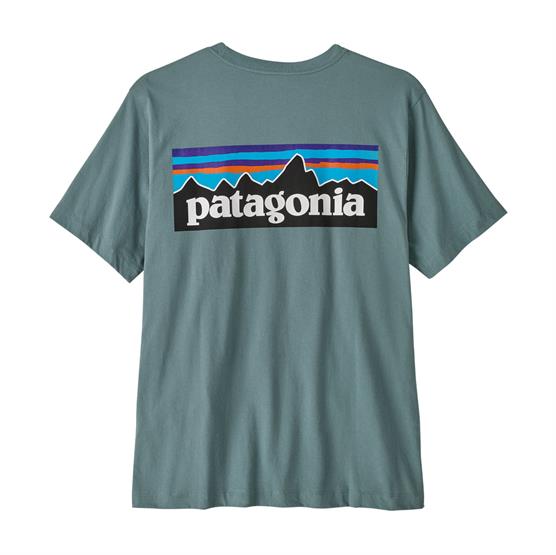 Patagonia Mens P  Logo T Shirt  Blue Sage