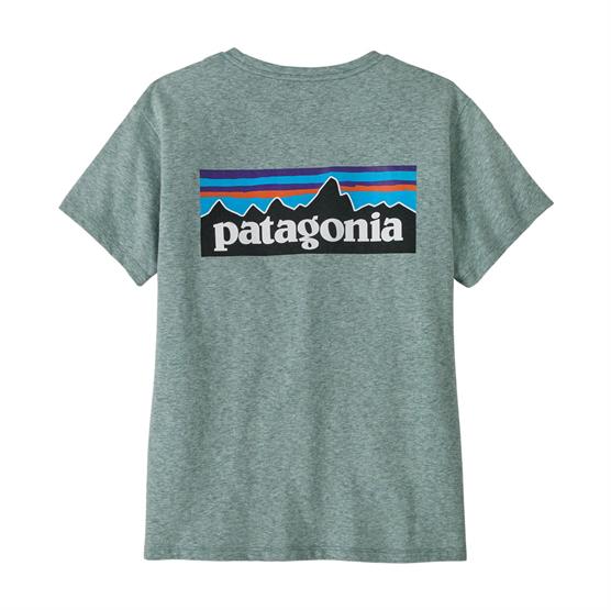Patagonia Womens P  Logo Responsibili Tee  Blue Sage