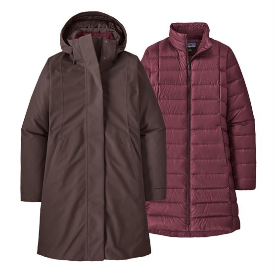 Patagonia Womens Tres  In  Parka  Den Brown