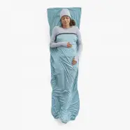 Sea To Summit Comfort Blend Sleeping Bag Liner   Rectangular W  Pillow Sleeve Aqua Sea Blue   Lagenpose