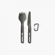 Sea To Summit Frontier Ul Cutlery Set     Piece  Spork And Knife Aluminium Hard Anodised Grey   Bestik