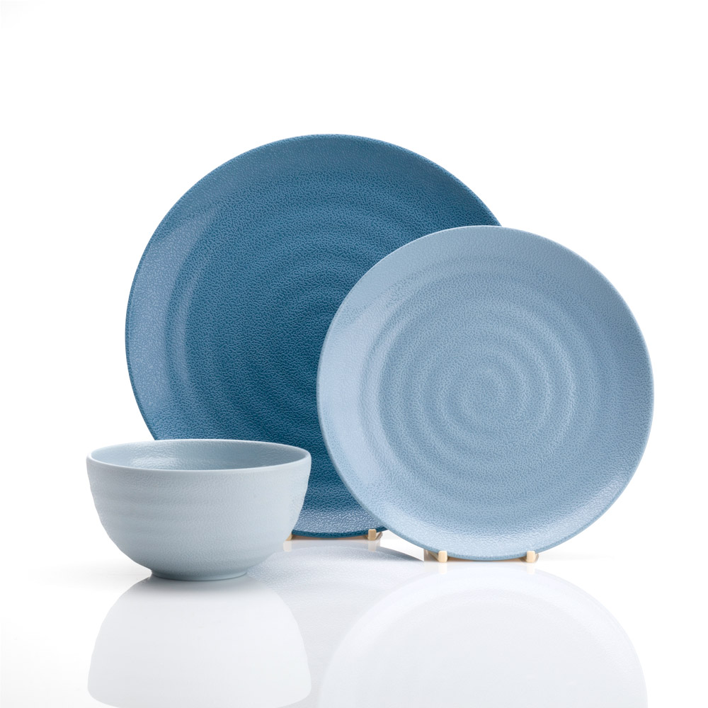 Shades Of Blue Melamin Servicesæt til 4 personer