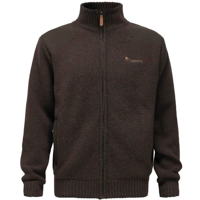 Pinewood Hurricane Full Zip Sweater D  Brown Melange