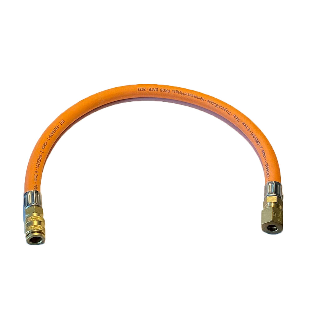 Gasslange med kompressionsfitting og lynkobling ø8 mm