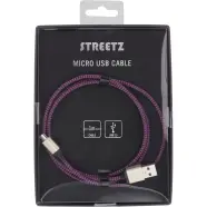 Streetz Usb Sync Charger Cable Cloth Covered Usb A Usb Microb  M Lilla   Ledning
