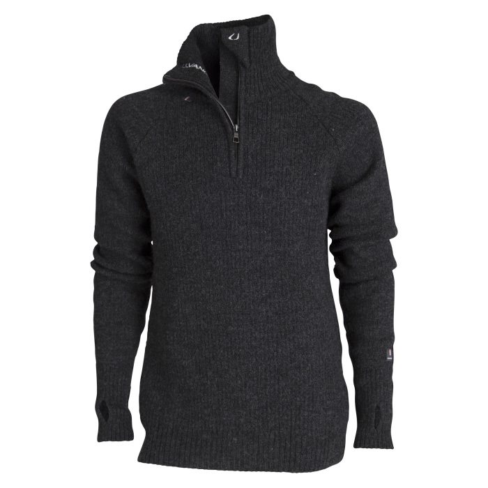 Ulvang Vegard Half Zip Trøje til Mænd – Sort Melange