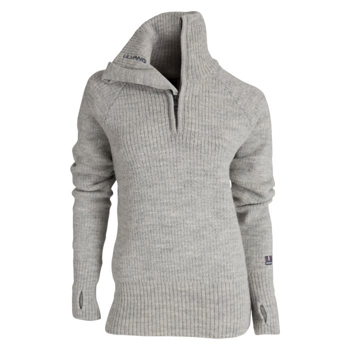 Ulvang Vegard Halv Zip Uldtrøje til Damer – Beige Melange