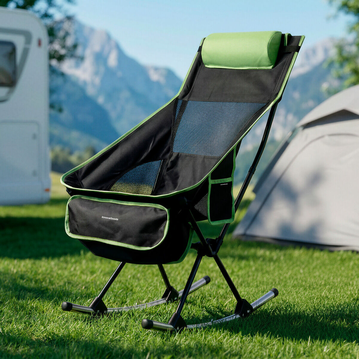 I  Sammenklappelig Campinggyngestol Med Lomme  Pude Og Bæretaske Trillow Innovagoods