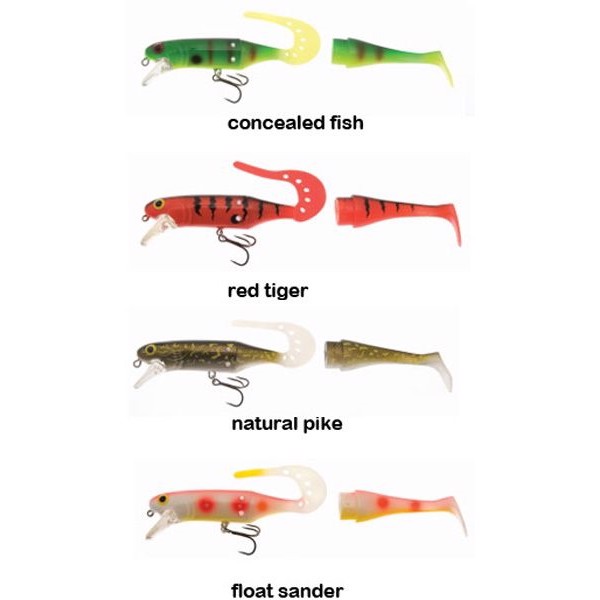 Westin Jätte Teez Tail Wobler - Rød Tiger Gummifisk 29g