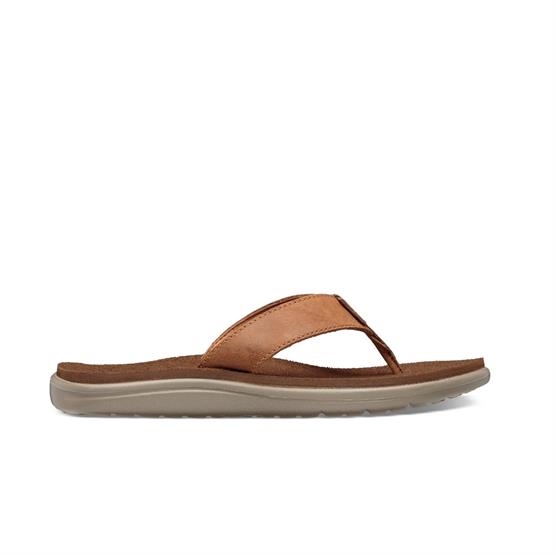 Teva Voya Flip Læder Sandaler til Dame - Chipmunk Tilbud