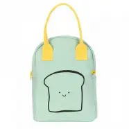 Fluf Zipper Lunch Bag   Happy Bread Mint