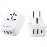 Lifeventure World To Europe Travel Adaptor With Usb   Adaptor